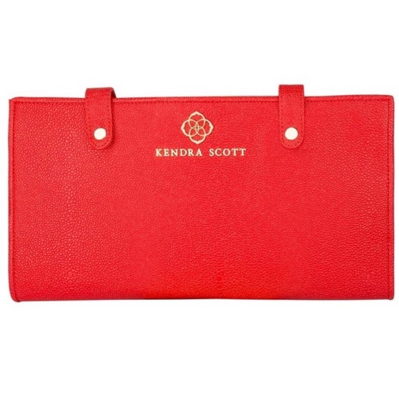 Kendra Scott red pebbled jet set jewelry organizer - Picture 1 of 5